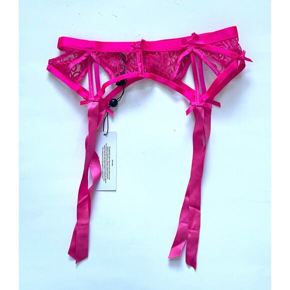 For Love & Lemons Victoria's Secret Soutache Garter Belt Pink Size XXS NEW - Picture 2 of 10